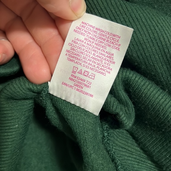 Rich Forest Green Cold Shoulder Sweater Sweatshirt Juniors Size Large (11-13) - Picture 8 of 9